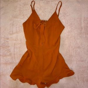 Orange Tie-Front Playsuit